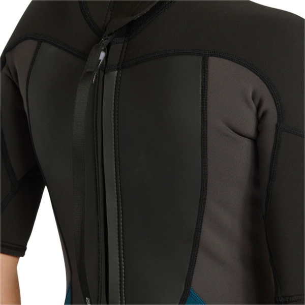 2026 Quiksilver Peuter Prologue 2/2mm Rug Ritssluiting Shorty Wetsuit EQKW503004 - Midnight Turquoise